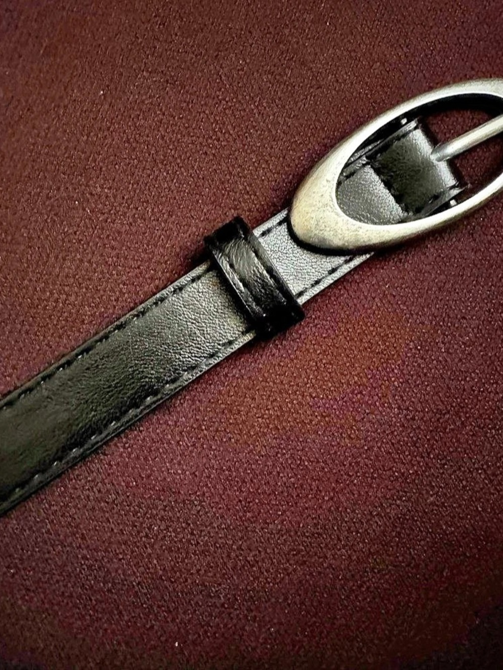 Black Belt with Silver-Tone Buckle